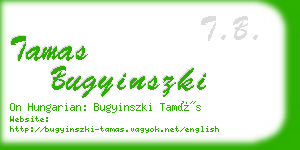 tamas bugyinszki business card